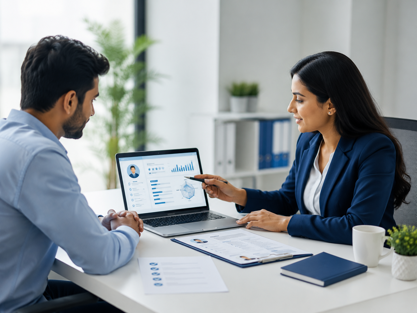 Consultant reviewing overseas employment profile readiness